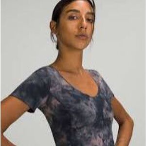 Lululemon Align T-shirt Diamond Dye Lunar Rock True Navy Size 6 Short